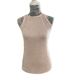 Leimere Cashmere Blend Racerback Tank Top Pink Size Small